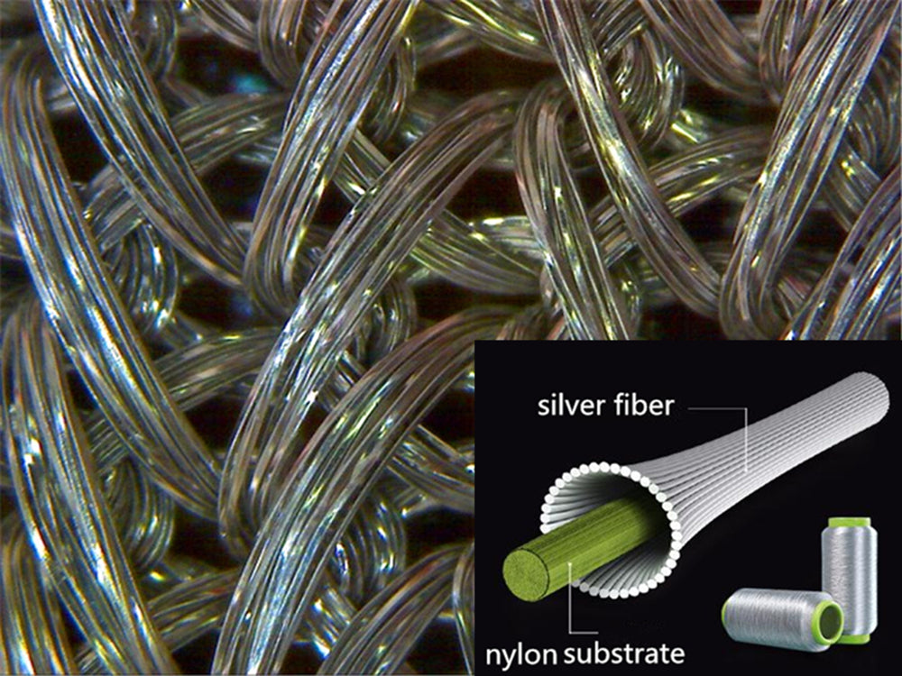 Anti-Static Silver Fiber Woven Fabric, High Shielding Efficiency, Permanent Antibacterial Cooling Textile Material