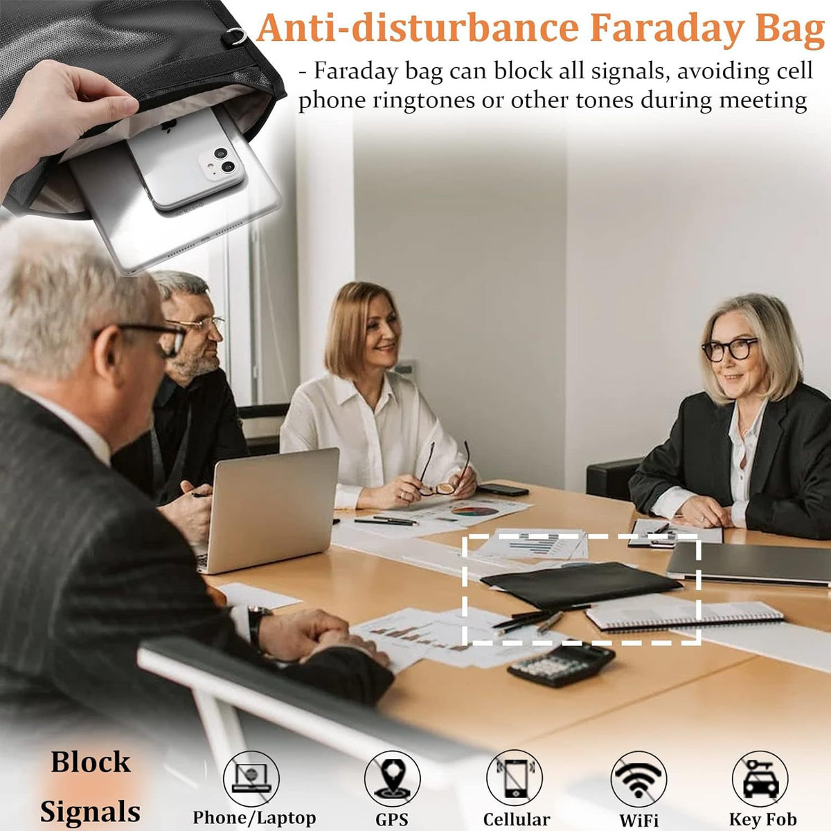 Large Faraday Bags for Laptops & Tablets & Car Keys - 3 Pack Faraday Cage, Faraday Key Fob Protector, Fireproof & Waterproof RFID Bag, Car Key Signal Blocker
