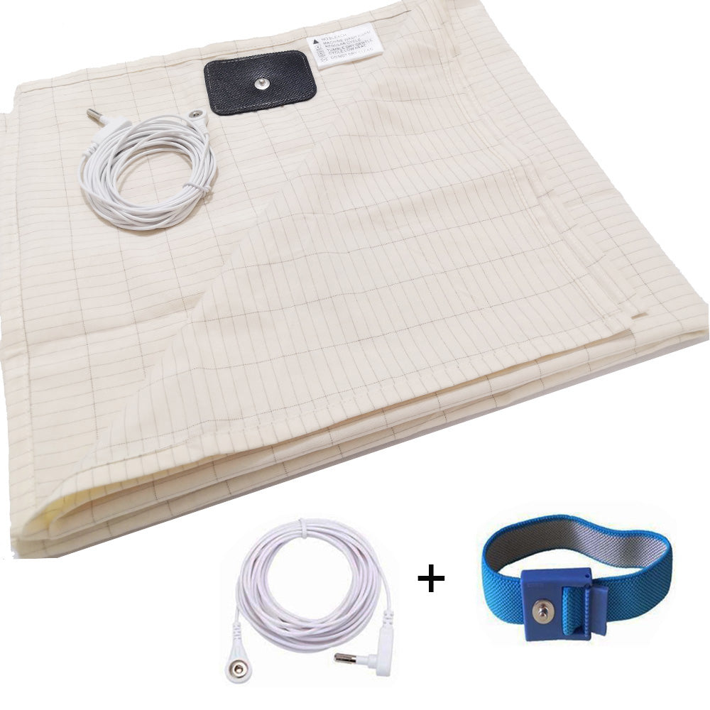 Earthing Fitted Sheets and Pillowcase Kits -Silver Fiber EMF Protection for Better Sleep