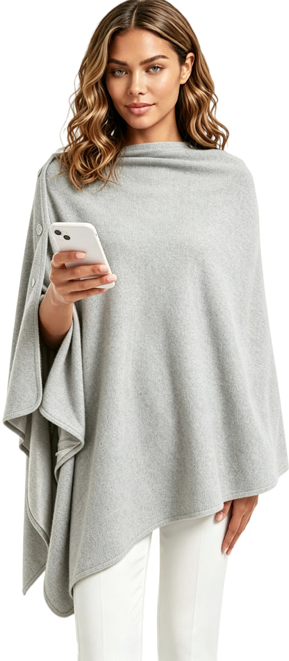 Faraday EMF Poncho Blanket, 5G, Wearable Faraday Blanket, RF Shielding, WiFi Blocker, EMF Clothing 28" x 72", Black/Grey