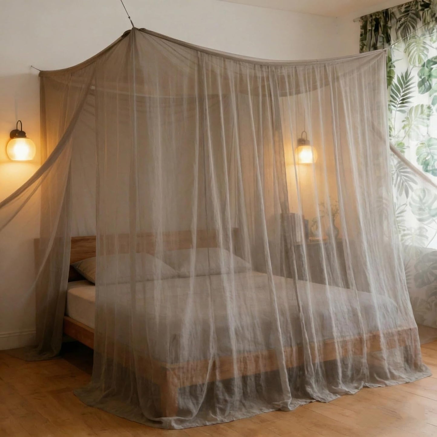 Breathable Silver Fiber Shielding Mosquito Net, 360° Full Coverage EMF RF Radiation Blocking Bed Canopy, Lightweight Anti-Mosquito Net for Home Bedroom Use
