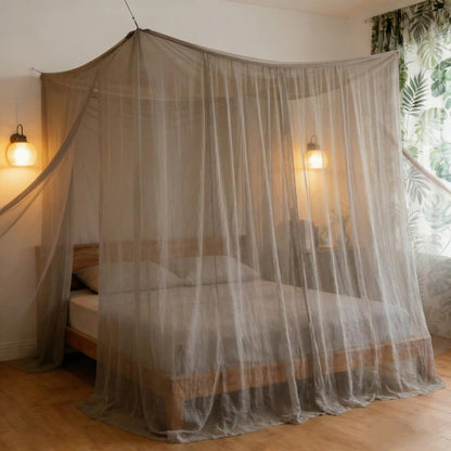 Breathable Silver Fiber Shielding Mosquito Net, 360° Full Coverage EMF RF Radiation Blocking Bed Canopy, Lightweight Anti-Mosquito Net for Home Bedroom Use