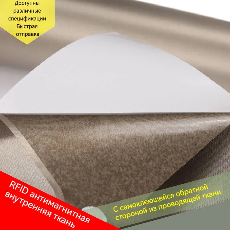 Double Sided Glue Self-Adhesive Nickel Copper Conductive Fabric, Composite EMI Shielding Cloth for Signal Blocking & Electronic Protection Faraday Wallpaper