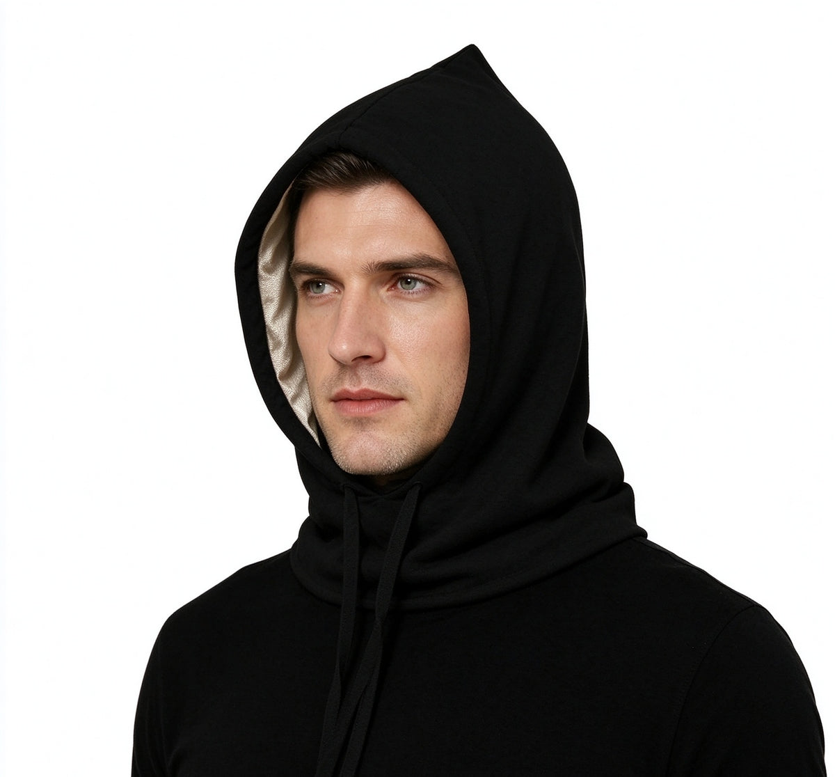EMF Protection Drawstring Hood | Cotton Outer with Silver Fiber Lining, Head & Neck Radiation Shielding Hood