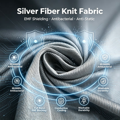 High-Density Silver Mesh Fabric, Full-Band EMF Blocking, Odor-Eliminating Anti-Static Soft Stretch Textile