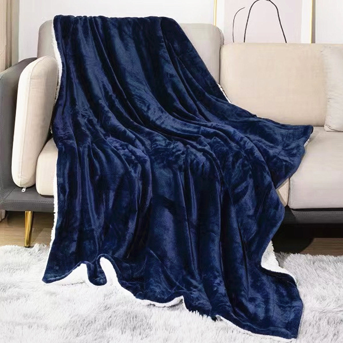 EMF Anti-Radiation Blanket Faraday Blanket Soft Coral Fleece Lamb Wool Warm EMI RF Shielding Blanket for Home Office Sleep