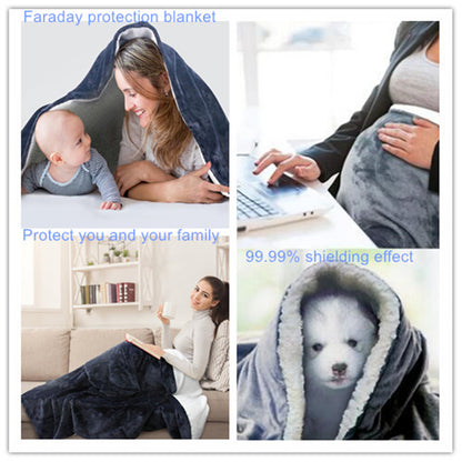 EMF Anti-Radiation Blanket Faraday Blanket Soft Coral Fleece Lamb Wool Warm EMI RF Shielding Blanket for Home Office Sleep