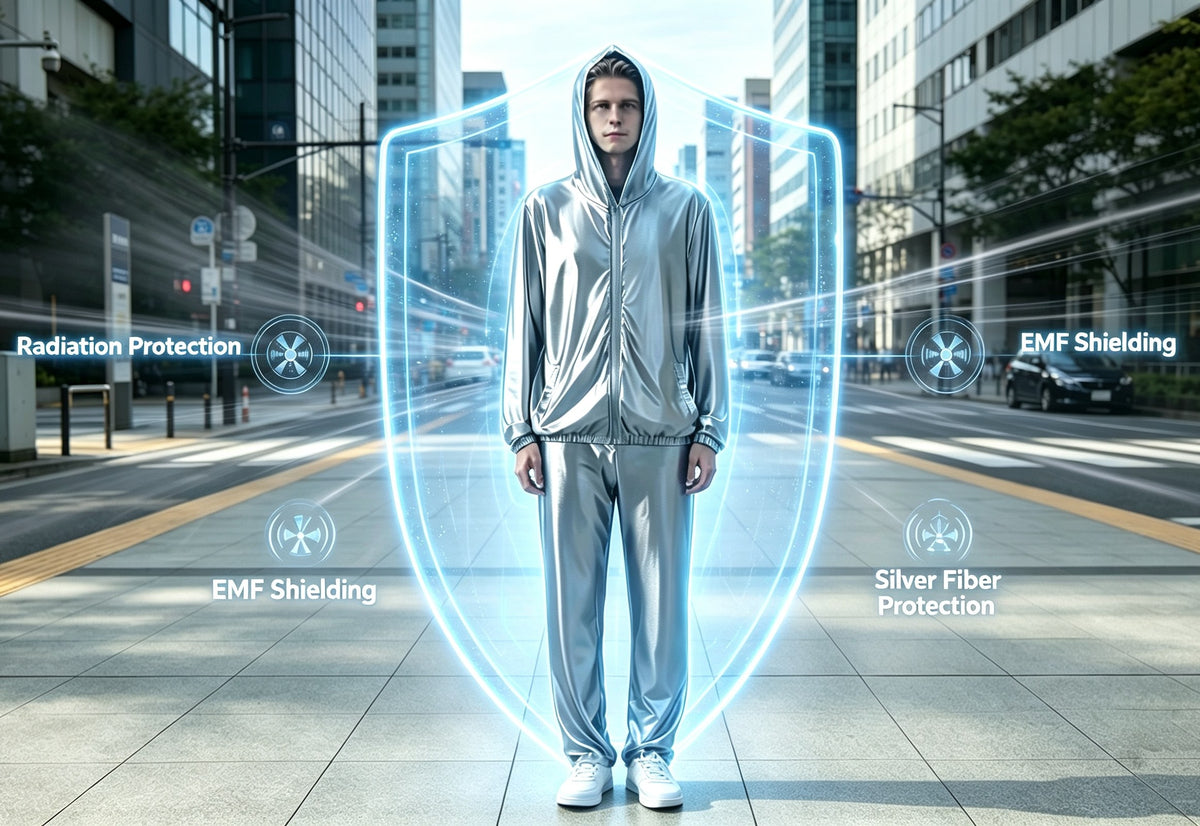 Full-Frequency EMF Blocking Thermal Hoodie Set, High-Purity Silver Fiber Skin-Friendly Radiation Protection Daily Base Layer