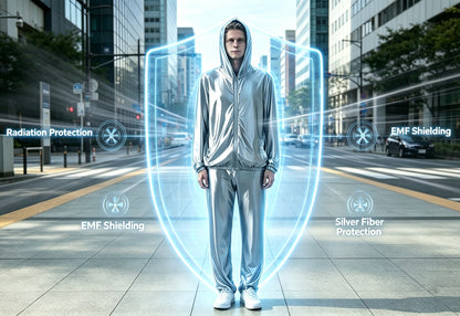 Full-Frequency EMF Blocking Thermal Hoodie Set, High-Purity Silver Fiber Skin-Friendly Radiation Protection Daily Base Layer