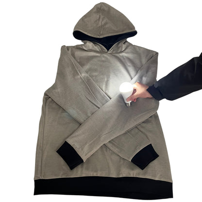 EMF Shielding Thermal Hoodie, Natural Cotton Blended Silver Fiber Clothing, Odor-Free Warm Radiation Protection Apparel