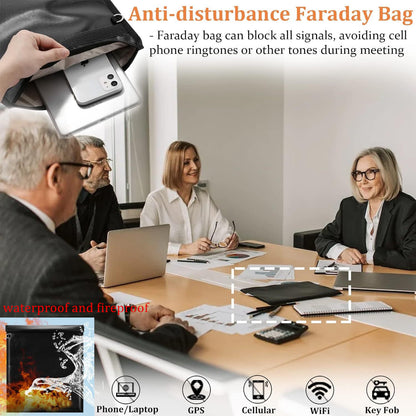 Faraday Bag Fireproof & Water Resistant Bag, Anti-Theft Hacking Pouch Case