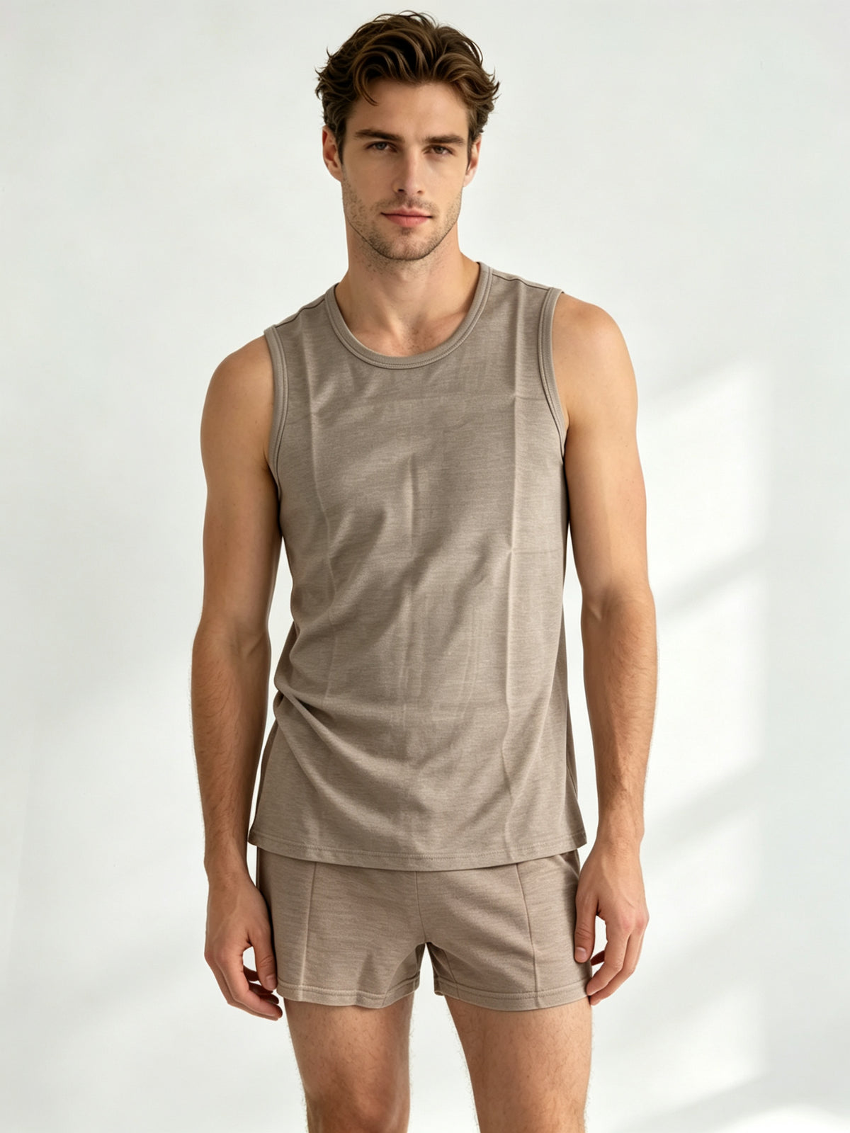 Men EMF Protection Silver Fiber Vest & Shorts Sleep