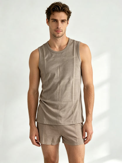 Men EMF Protection Silver Fiber Vest & Shorts Sleep