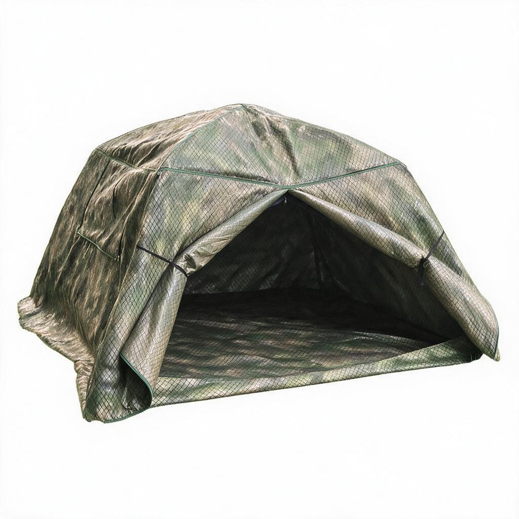 Tactical Camo Conductive Fabric, Nickel Copper EMF RF Anti-Radiation Cloth, Infrared Thermal Blocking Fabric for Outdoor Ghillie Suit, Invisible Tent, DIY Shielding