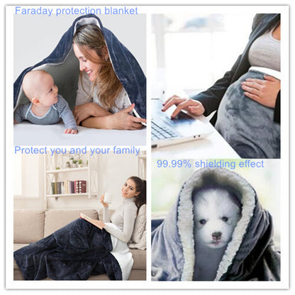 EMF Anti-Radiation Blanket Faraday Blanket Soft Coral Fleece Lamb Wool Warm EMI RF Shielding Blanket for Home Office Sleep - Amradield