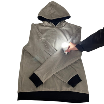EMF Shielding Thermal Hoodie, Natural Cotton Blended Silver Fiber Clothing, Odor-Free Warm Radiation Protection Apparel - Amradield