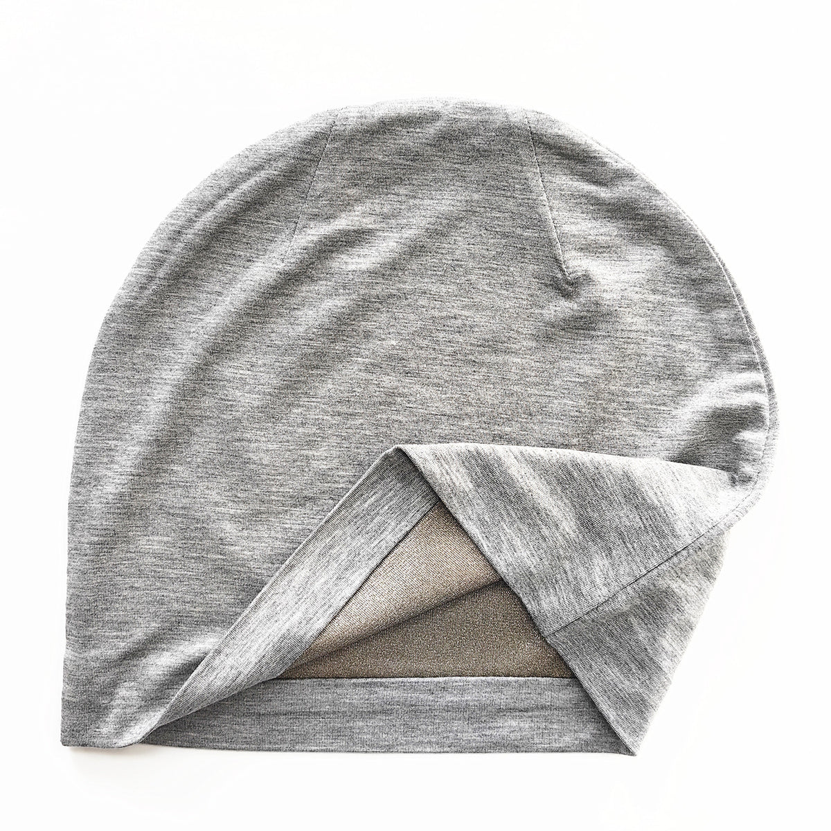 EMF Protection Beanie Hat | Cotton Outer with Silver Fiber Knit Lining, Silver Fabric Radiation Shielding Cap