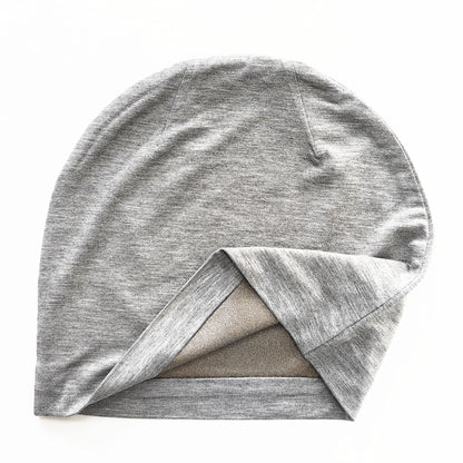 EMF Protection Beanie Hat | Cotton Outer with Silver Fiber Knit Lining, Silver Fabric Radiation Shielding Cap