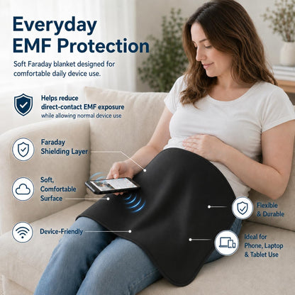 EMF Blocking Blanket for Laptop & Cell Phone - Faraday Blanket, EMF Laptop Shield & Radiation Protection Lap Pad