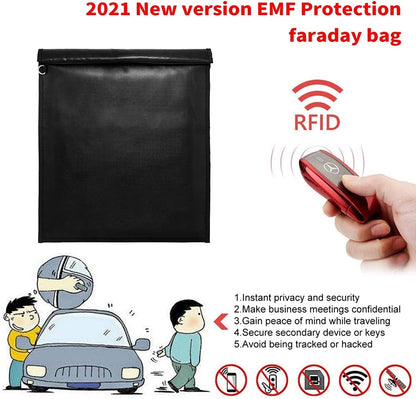 Large Faraday Bags for Laptops & Tablets & Car Keys - 3 Pack Faraday Cage, Faraday Key Fob Protector, Fireproof & Waterproof RFID Bag, Car Key Signal Blocker