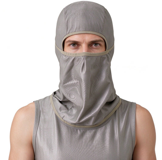 Silver Fiber EMF Shielding Balaclava | Full Head Neck Face Radiation Protection Hood