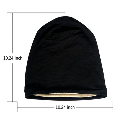 EMF Protection Beanie Hat | Cotton Outer with Silver Fiber Knit Lining, Silver Fabric Radiation Shielding Cap