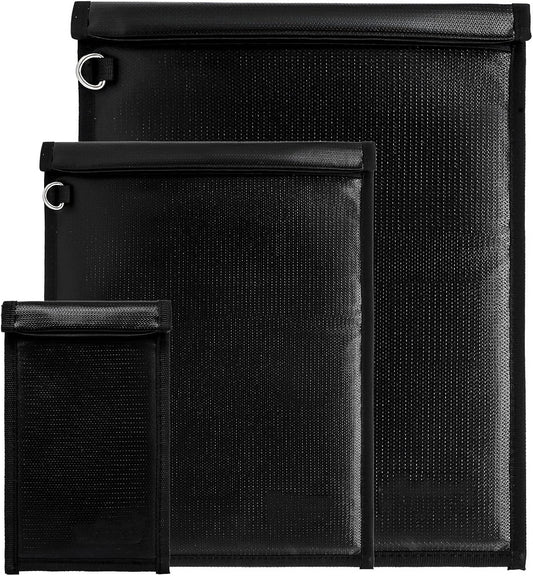 Large Faraday Bags for Laptops & Tablets & Car Keys - 3 Pack Faraday Cage, Faraday Key Fob Protector, Fireproof & Waterproof RFID Bag, Car Key Signal Blocker - Amradield