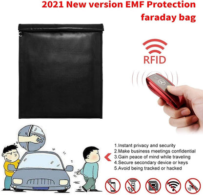 Large Faraday Bags for Laptops & Tablets & Car Keys - 3 Pack Faraday Cage, Faraday Key Fob Protector, Fireproof & Waterproof RFID Bag, Car Key Signal Blocker - Amradield
