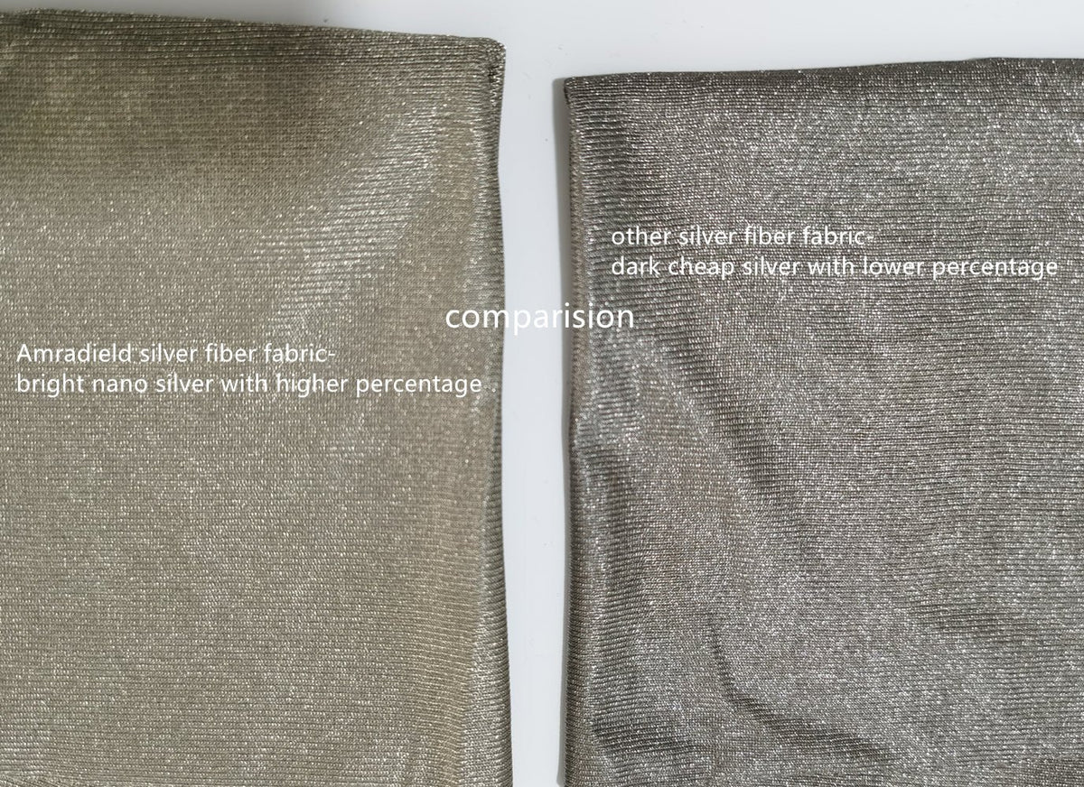 Silver Fiber Knit Fabric, EMF Radiation Shielding, Antibacterial Anti-Odor Conductive Stretch Fabric for Apparel & Industrial Use - Amradield