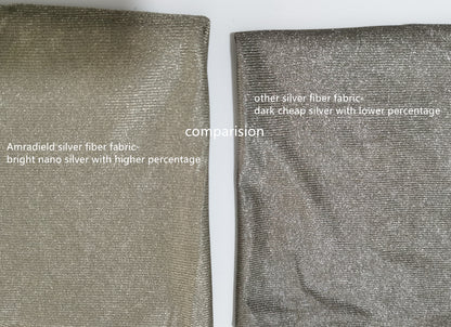 Silver Fiber Knit Fabric, EMF Radiation Shielding, Antibacterial Anti-Odor Conductive Stretch Fabric for Apparel & Industrial Use