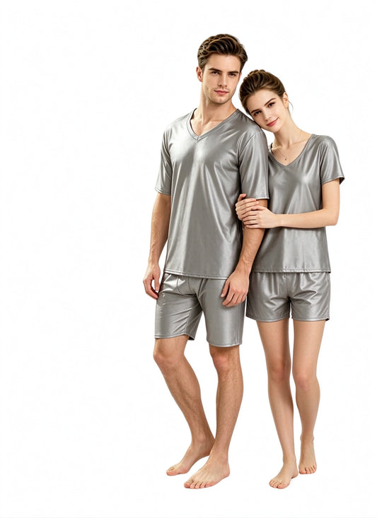 Silver Fiber EMF Shielding T-Shirt Electromagnetic Radiation Protection Short Sleeve Tee