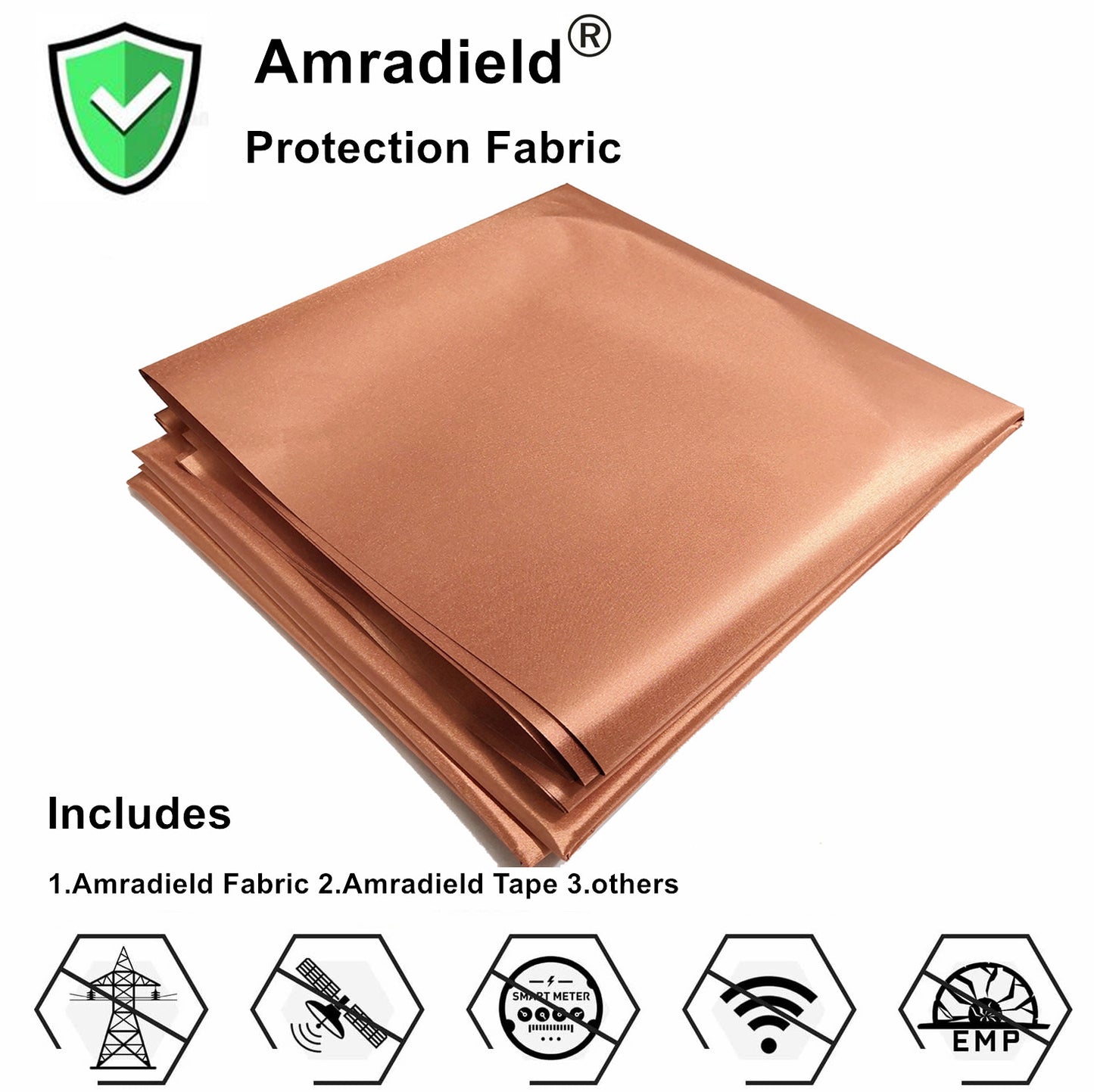 Pure Copper Fabric Soft Plain with 3 Proof