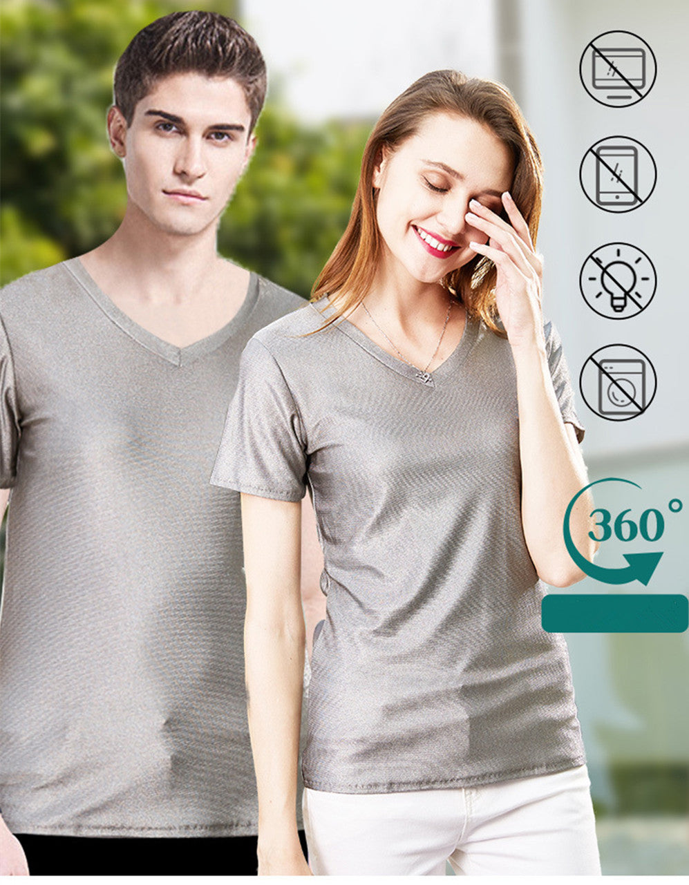 EMF Shielding Anti-Radiation Protection Men and Women Clothes T shirts for 5G