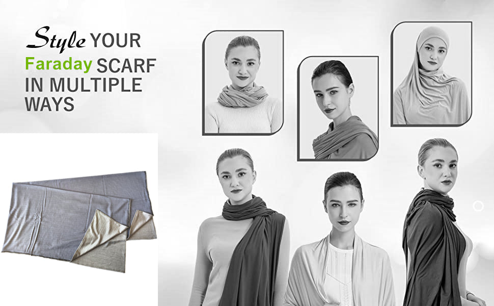 Faraday Protection HeadScarf-High Shielding Efficiency, Bamboo+Silver Blanket
