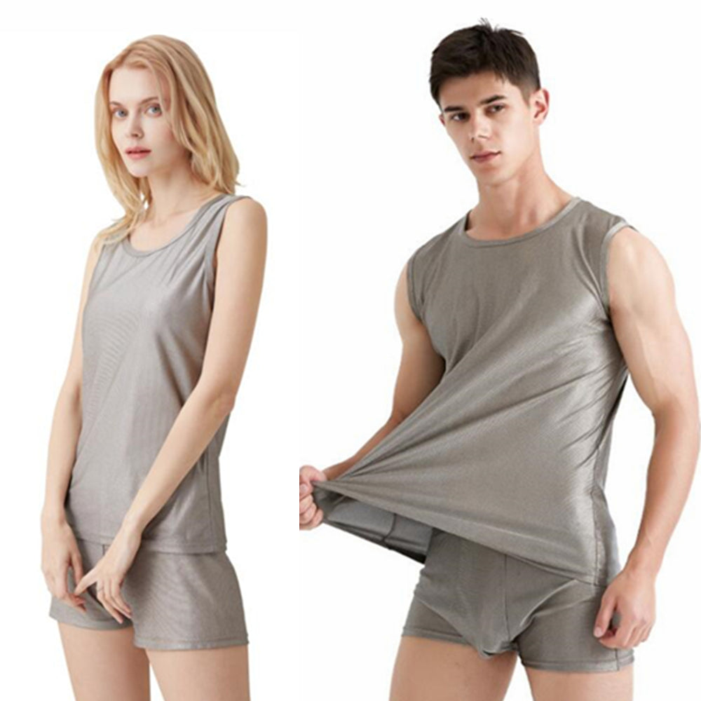 Faraday Boxer Briefs-Anti-Radiation EMF Shielding Shorts Silver Pants Breathable