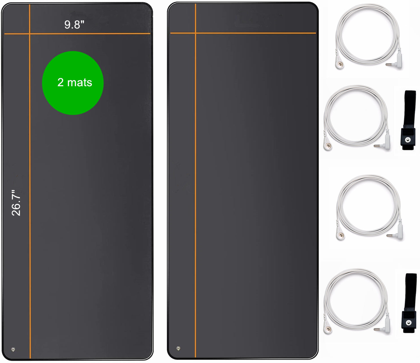 Grounding Mat Kit (2 Pack) for Healthy Earthing Energy with Grounding Wristbands