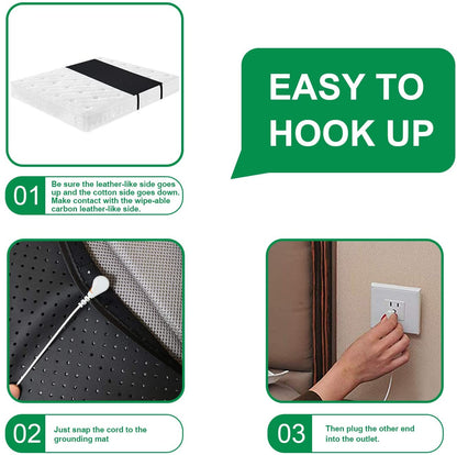 Therapy EMF Grounding Mats Conductive Carbon Leatherette Pad for Better Sleep