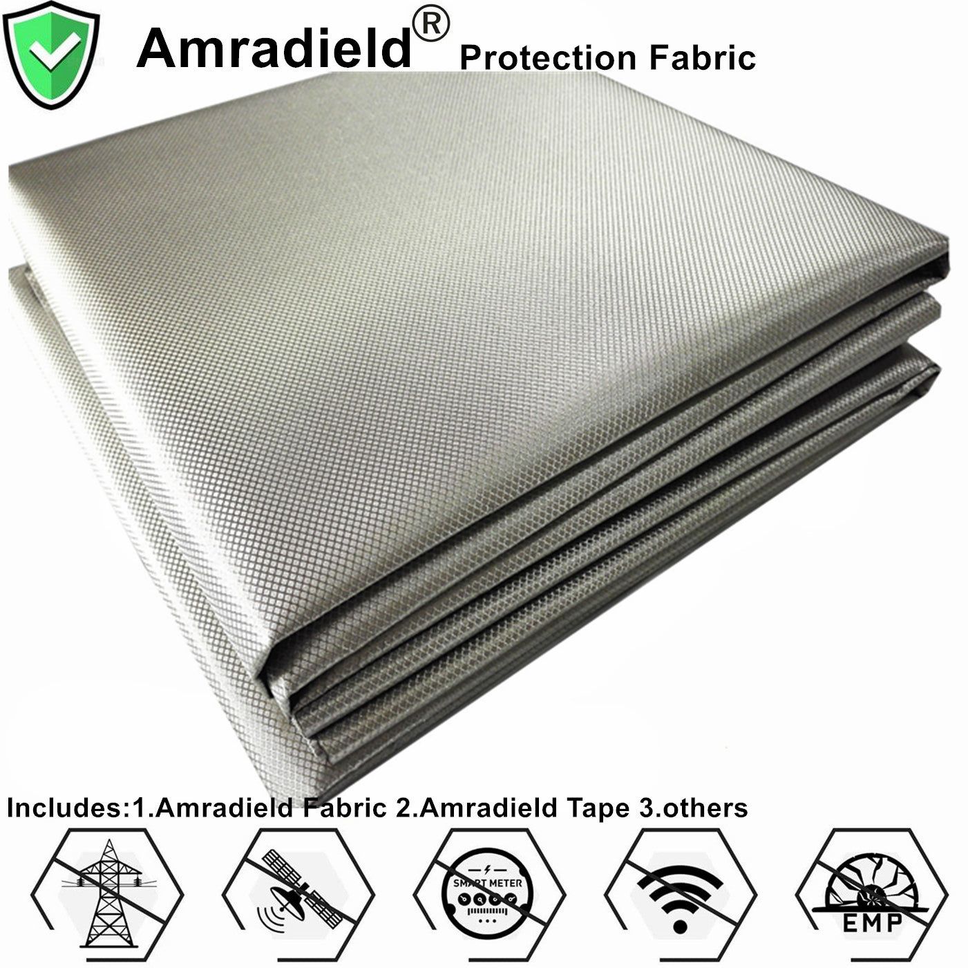 RF RFID Shielding Copper Fabric Roll 43 x 1' Signal Blocking