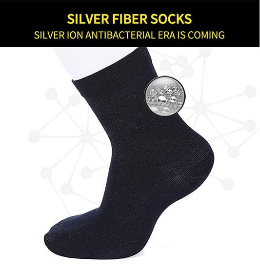 Anti Bacteria EMF Casual Socks for Therapy Healthy Silver Fiber Unisex 2 packs