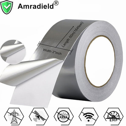 Aluminum Tape/Aluminum Foil Tape -2 inch Wide x 164 feet Long (Thickness 3.4 mil),Perfect for HVAC, Duct, Pipe, Insulation,Metal Repair - Amradield