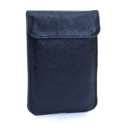 Genuine Leather RFID Cell Phone Signal GPS Blocking Pouch-Anti-Spying/Tracking Leather Bag Case