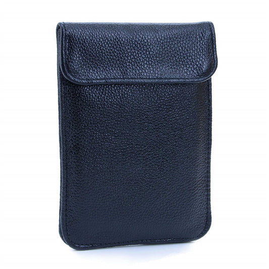 Genuine Leather RFID Cell Phone Signal GPS Blocking Pouch-Anti-Spying/Tracking Leather Bag Case