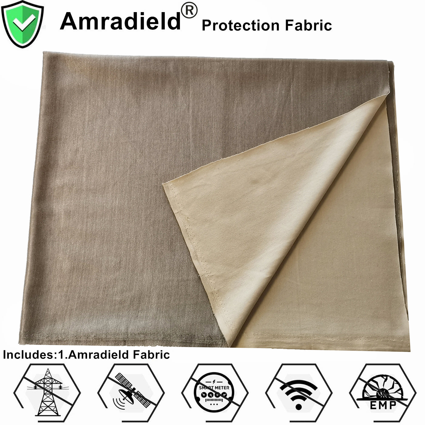 Faraday Defense EMF Blocking & RF RFID Shielding Silver Fabric Roll - 64 x 1' Elastic Material