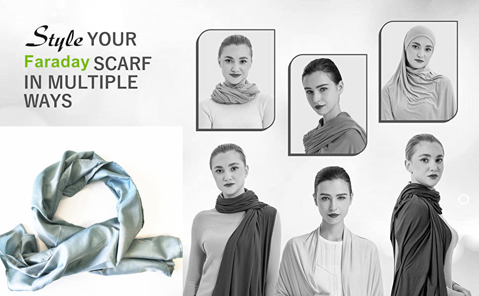 EMF Radiation Protection Scarf-High Shielding Efficiency, Unisex. Multiple Ways
