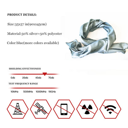 EMF Radiation Protection Scarf-High Shielding Efficiency, Unisex. Multiple Ways