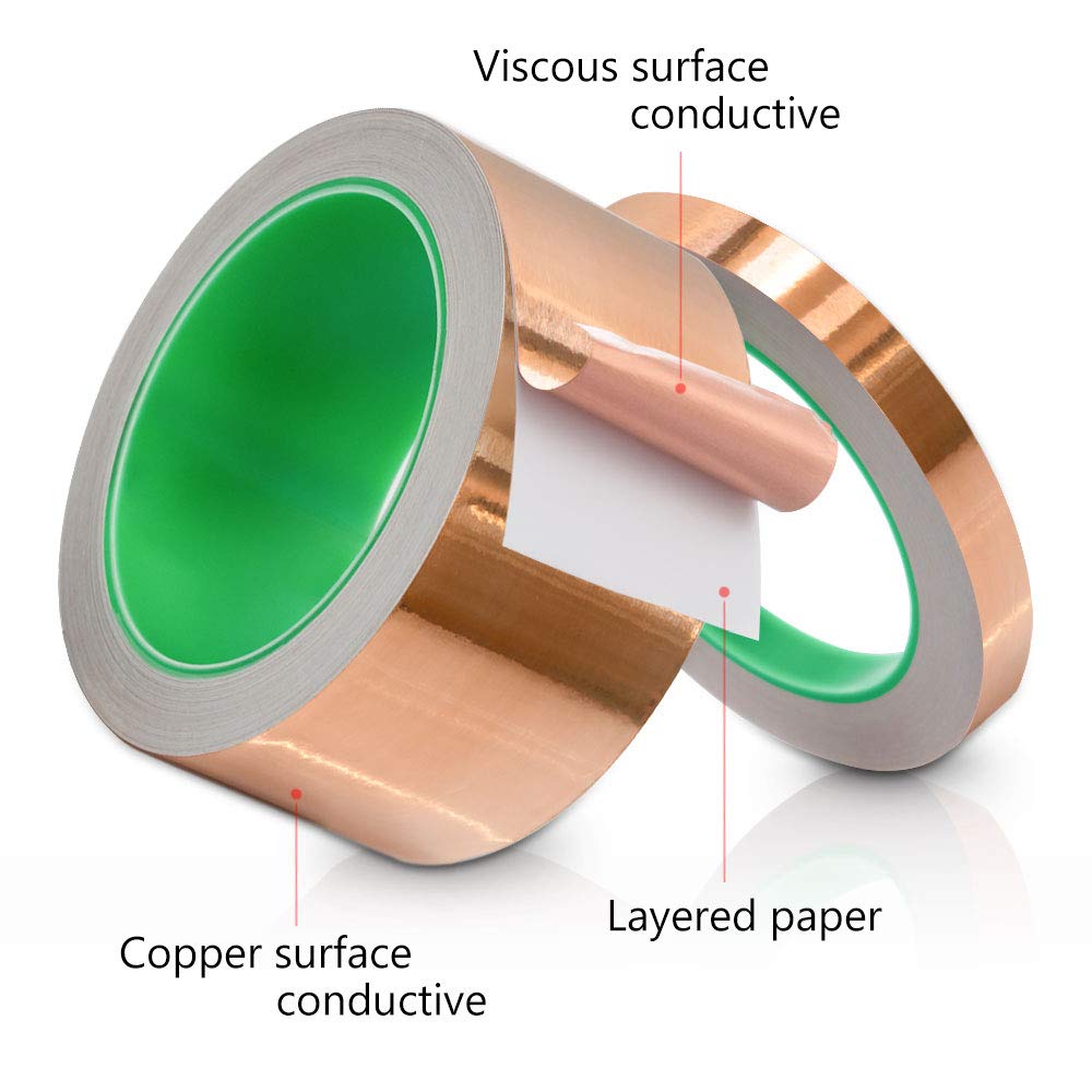 50mmx20m Copper Foil Tape Conductive Adhesive for Slug Repel/EMI  Shielding/Glass