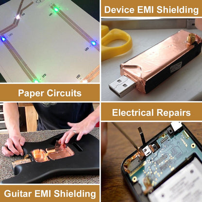 Copper Foil Tape/Conductive Adhesive for Guitar-EMI Shielding-Repels Slugs Snail