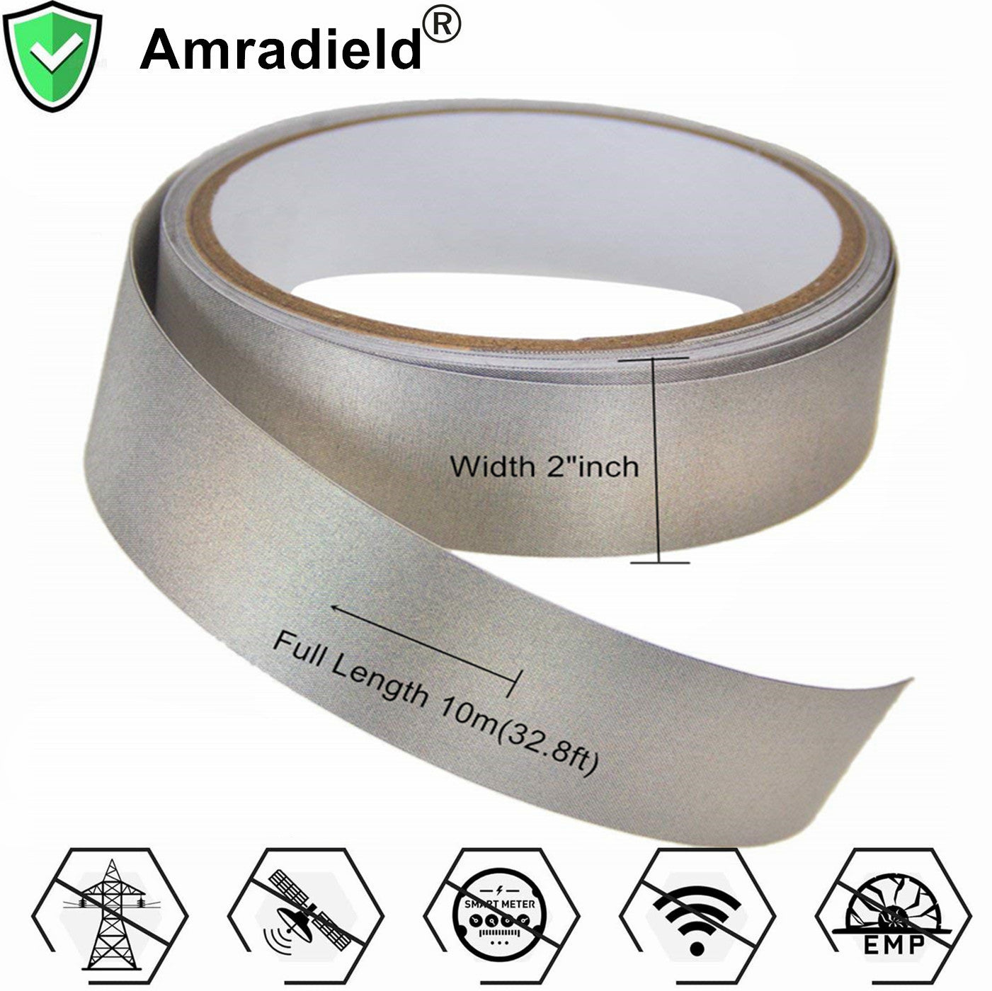 Faraday Copper Tape Magnetic Conductive Electrode Tape Fabric, RF/EMI/ –  Amradield