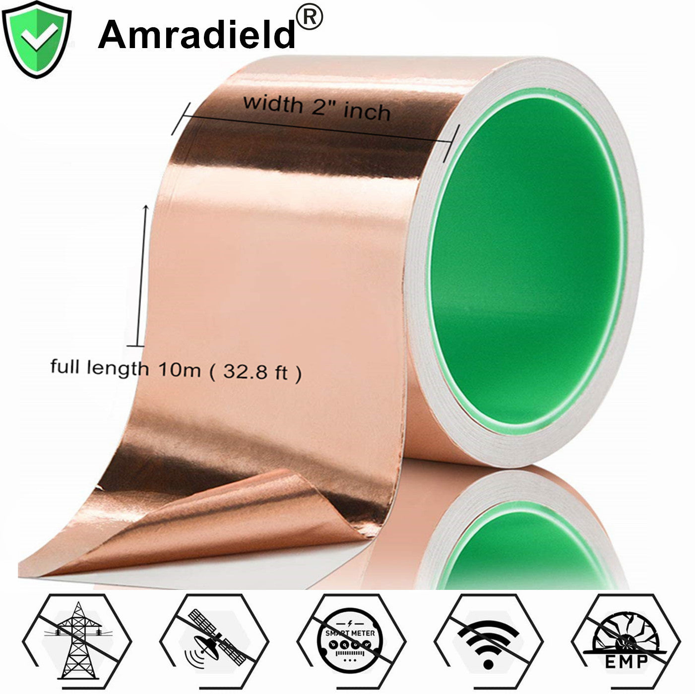 EDSRDRUS Copper Foil Tape Multi-Sizes with Conductive Adhesive,  Double-Sided Conductive Copper Tape for Soldering Guitar EMI Shielding  Electrical