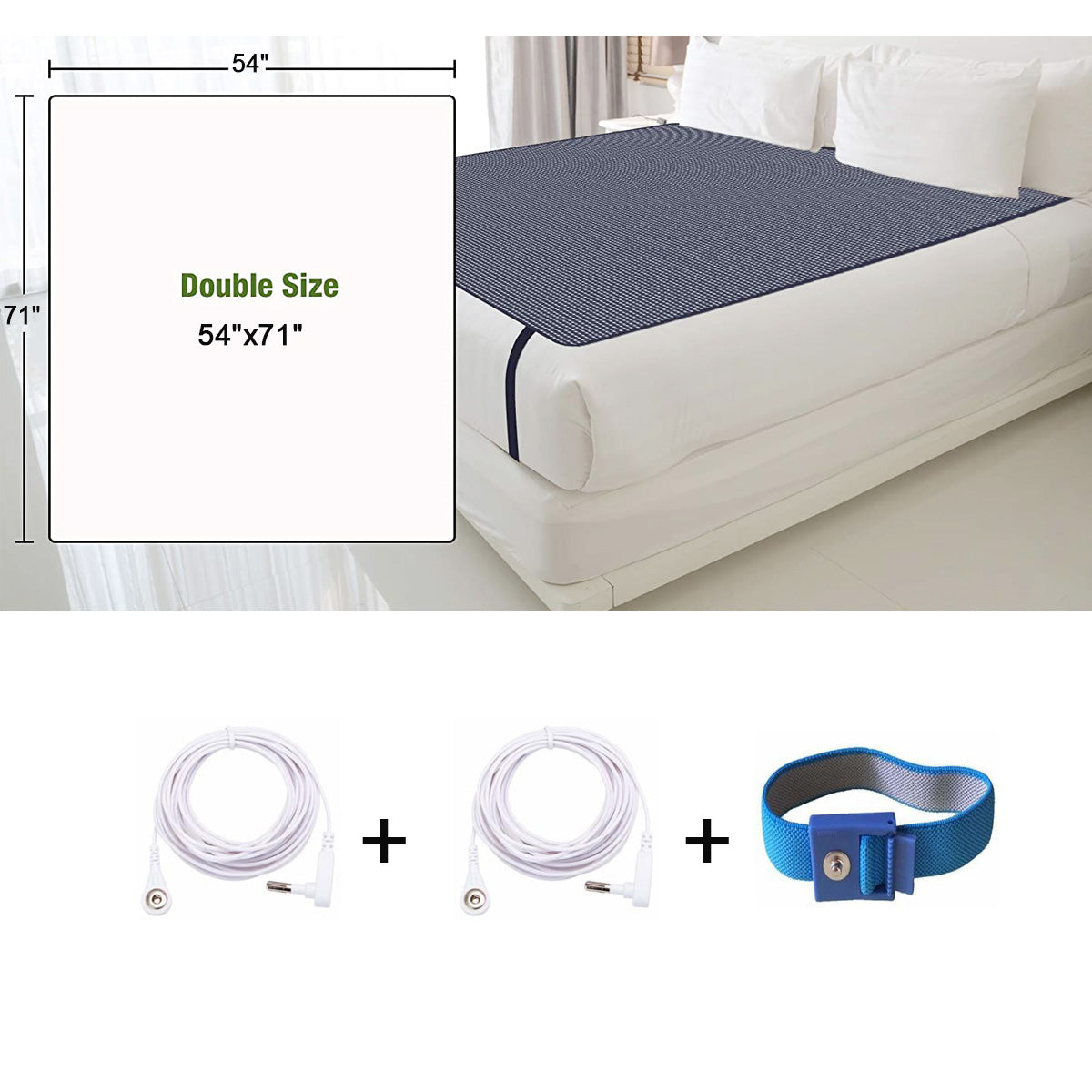 Therapy EMF Grounding Mats Conductive Carbon Leatherette Pad for Better Sleep Big size